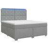 vidaXL Boxmadras med topmadras Lysegr&aring; 160 x 200 cm Stof