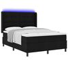 vidaXL LED Box Spring Bed med madras Sort 140 x 190 cm Stof