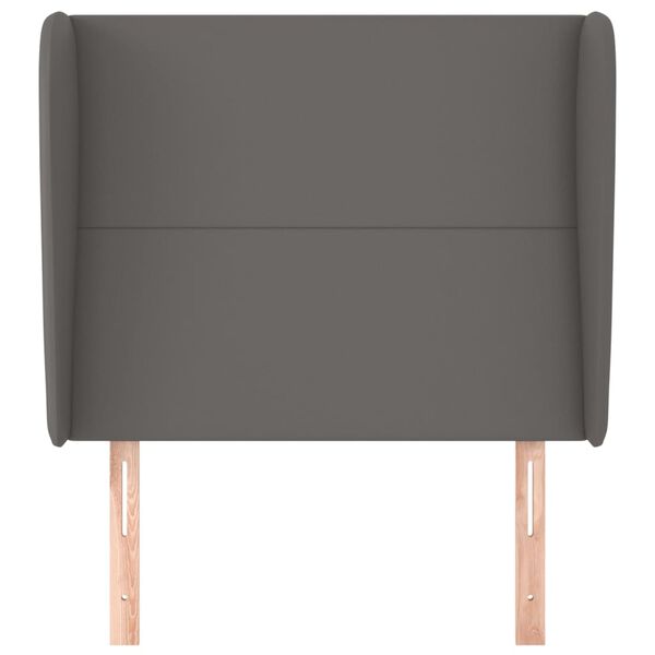 vidaXL sengegavl med kanter 103x23x118/128 cm kunstl&aelig;der gr&aring;