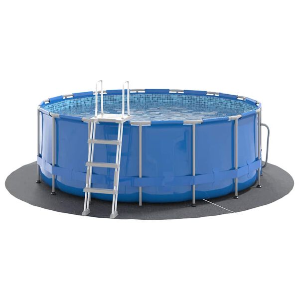 vidaXL poolunderlag &Oslash;244 cm polyester-geotekstil lysegr&aring;