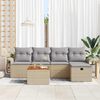 vidaXL Havesofa Sæt med opbevaring 6 pcs Beige Poly rattan