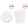 vidaXL kaffekopper af papir med l&aring;g 1000 stk. 4oz 100ml