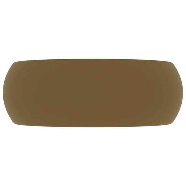 vidaXL luksuri&oslash;s h&aring;ndvask 40x15 cm rund keramik mat cremefarvet