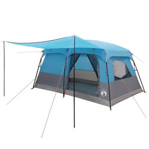vidaXL Familietelt med tag Bl&aring; 420 x 305 x 200 cm Polyester og St&aring;l