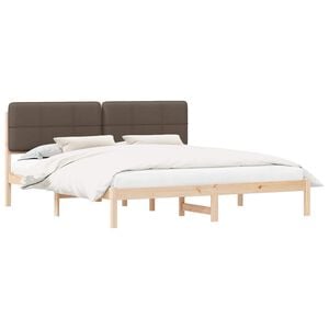 vidaXL Sengestel med Polstret Hovedgavl Gr&aring;brun 180 x 200 cm