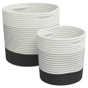 vidaXL opbevaringskurve 2 stk. bomuld hvid og sort