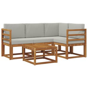 vidaXL Udend&oslash;rs sofagruppe med pude 5 pcs Naturlig og Lys Gr&aring;