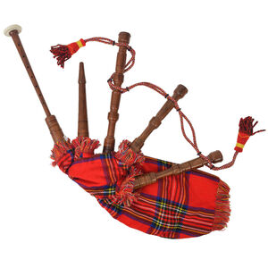 Scottish Great Highland s&aelig;kkepibe til b&oslash;rn r&oslash;d tartan
