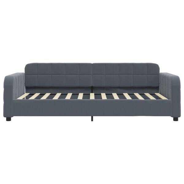 vidaXL daybed med madras 90x200 cm velour m&oslash;rkegr&aring;