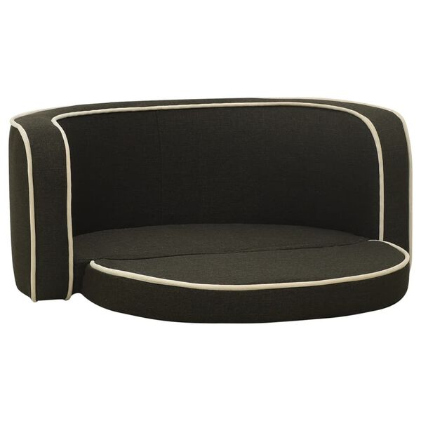 vidaXL foldbar hundesofa 76x71x30 cm vaskbar hynde linned m&oslash;rkegr&aring;