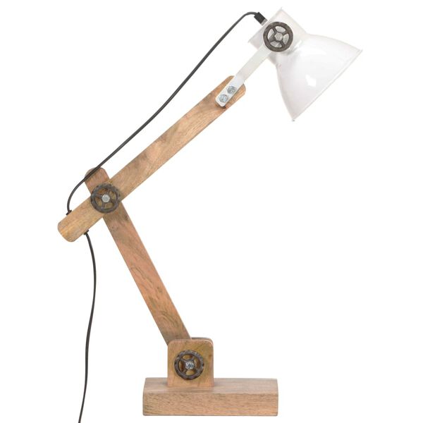 vidaXL industriel skrivebordslampe 58x18x90 cm E27 rund hvid