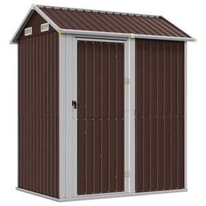 vidaXL haveskur 192x152,5x237 cm galvaniseret st&aring;l brun