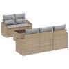 vidaXL Sofa S&aelig;t med pude med opbevaring 6 pcs Beige og gr&aring; polyrattan