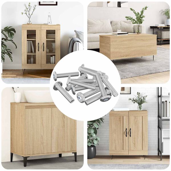 vidaXL L&aring;seskrue Ensfarvet 12 pcs S&oslash;lv M6 x 30 mm St&aring;l