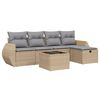 vidaXL havesofas&aelig;t 6 dele med hynder polyrattan beige