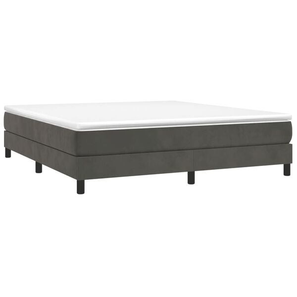 vidaXL Boxspring sengeramme M&oslash;rkegr&aring; 160x200 cm Fl&oslash;jl