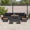 vidaXL Havesofa S&aelig;t med pude 10 pcs Sort Poly rattan