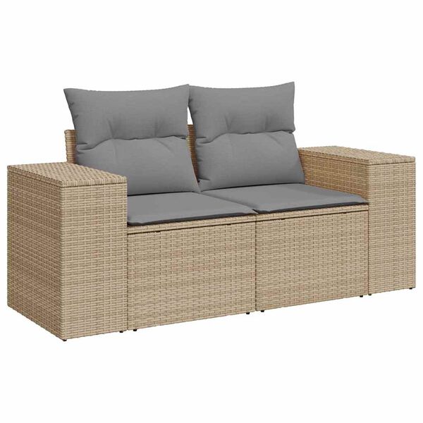 vidaXL sofas&aelig;t til haven 4 dele med hynder polyrattan beige