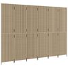 vidaXL rumdeler 6 paneler polyrattan beige
