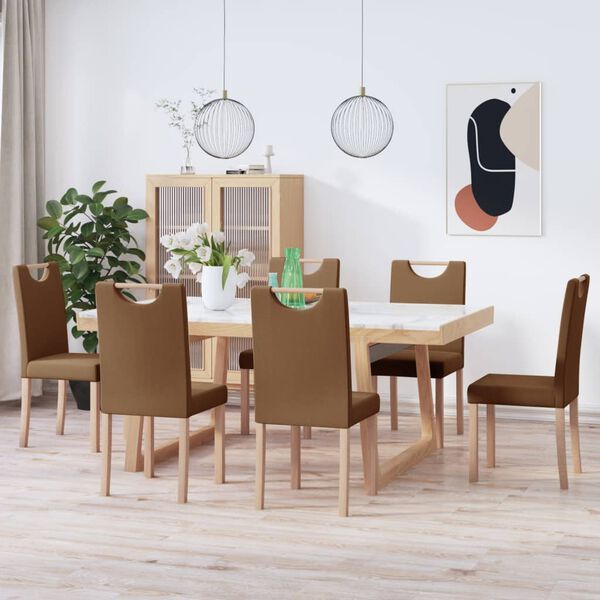 vidaXL spisebordsstole 6 stk. stof brun