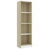 vidaXL bogreol med 4 hylder 40x24x142 cm konstrueret tr&aelig; hvid og eg