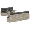 vidaXL Havesofa S&aelig;t 8 stk. 7-Antal s&aelig;der Lysegr&aring; polyrattan