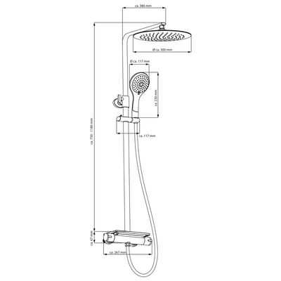 EISL brusehovedsæt med termostatarmatur GRANDE VITA krom-sort