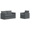 vidaXL Sofa S&aelig;t 2 pcs M&oslash;rkegr&aring; 156 x 82 x 85 cm Stof