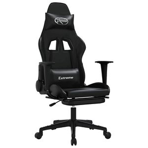vidaXL gamingstol m. massagefunktion og fodst&oslash;tte kunstl&aelig;der sort