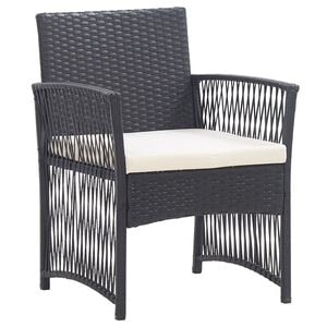 vidaXL havestole med hynder 2 stk. polyrattan sort