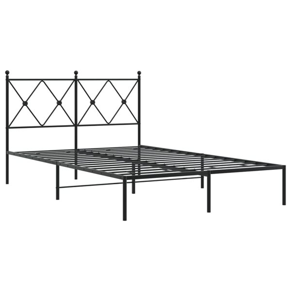 vidaXL sengeramme med sengegavl 120x200 cm metal sort