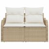 vidaXL Havemøbelsofa Beige 121 x 62 x 69cm polyrattan