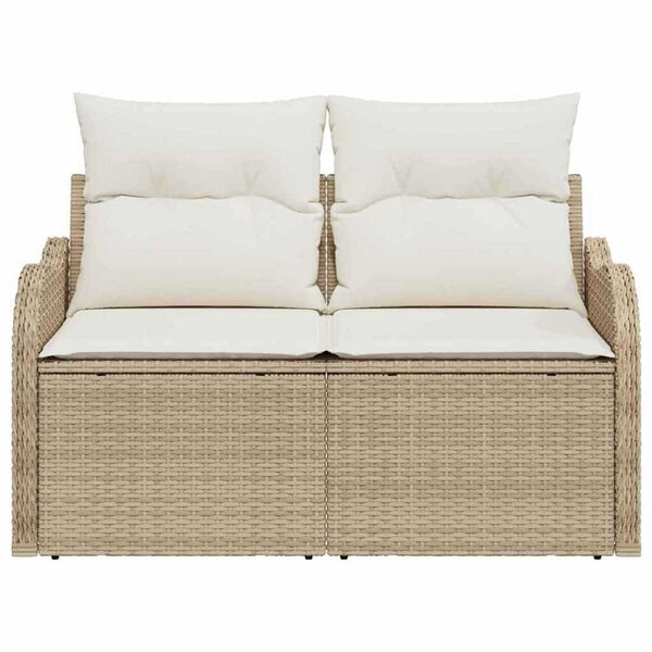 vidaXL Havemøbelsofa Beige 121 x 62 x 69cm polyrattan