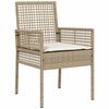 vidaXL Have Spisebordss&aelig;t 3 pcs Beige polyrattan