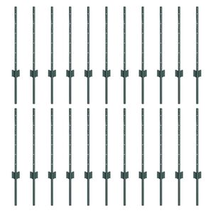vidaXL Hegnsp&aelig;l 22 pcs Gr&oslash;n 100 cm St&aring;l