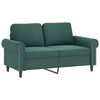 vidaXL 2-personers sofa med pyntepuder 120 cm velour mørkegrøn