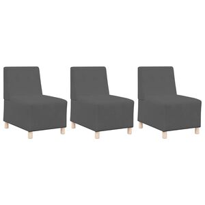 vidaXL Modulsofa enhed uden arme 3 pcs M&oslash;rkegr&aring; 55 x 74 x 82 cm