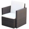 vidaXL havestol med hynder polyrattan brun