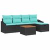 vidaXL Havesofa S&aelig;t 6 stk. Sort polyrattan