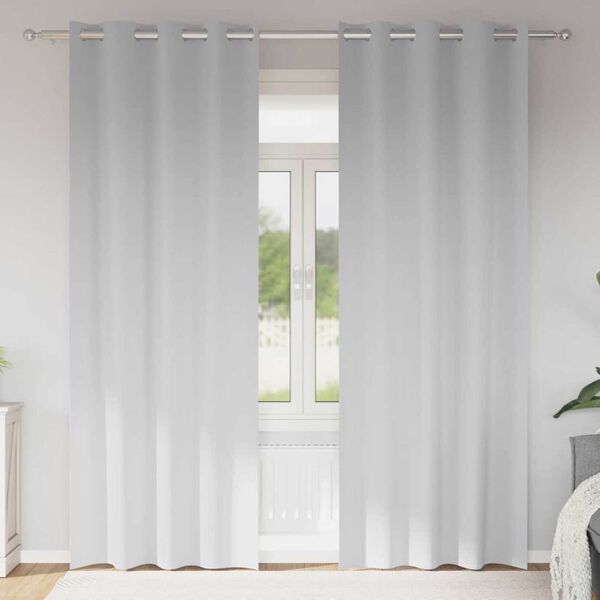 vidaXL M&oslash;rkl&aelig;gningsgardiner med ringe 2 pcs Bleg Gr&aring; 225 x 140 cm