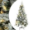 vidaXL juletr&aelig; med sne + lys og grankogler 225 cm PVC og PE