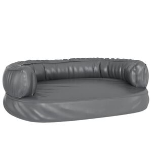 vidaXL ergonomisk hundeseng 60x42 cm skum og kunstl&aelig;der gr&aring;