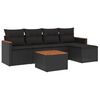 vidaXL sofas&aelig;t til haven 6 dele med hynder polyrattan sort