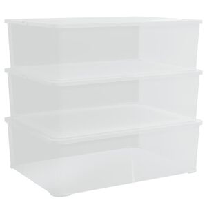 vidaXL plastopbevaringskasser 3 stk. 25 l stabelbare