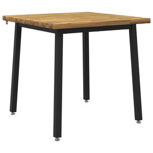 vidaXL 60 x 55 x 75 cm Massivt Akacietr&aelig; Hvid og sort Rektangul&aelig;r