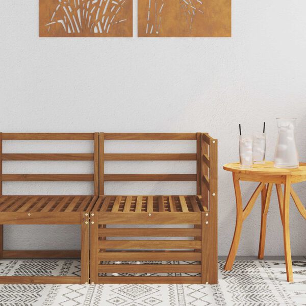 vidaXL Udend&oslash;rs Hj&oslash;rnesofa Massivt Akacietr&aelig; Naturfarvet