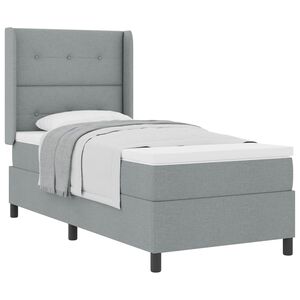 vidaXL Box spring seng med pude Lysegr&aring; 190 x 90 cm Stof