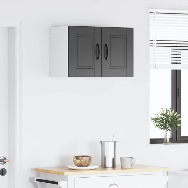 vidaXL K&oslash;kkenskab med hylde 2 pcs Sort 30 x 31 x 40 cm Konstrueret tr&aelig;