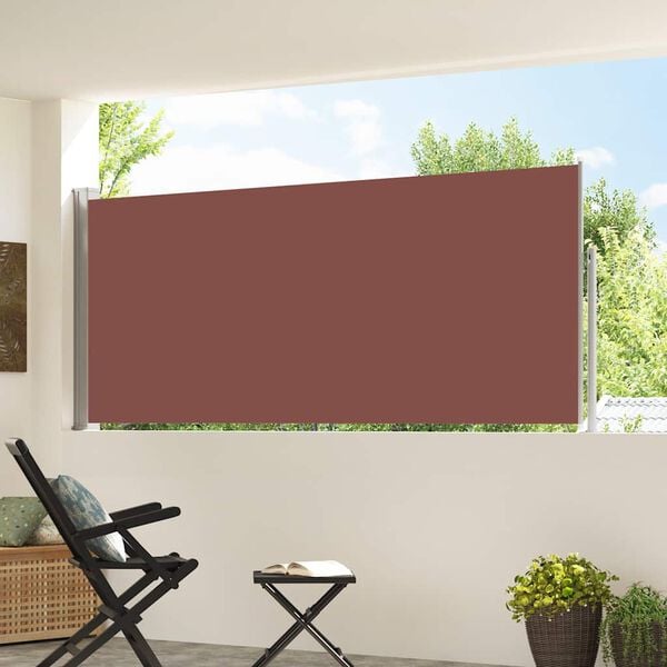 vidaXL sammenrullelig sidemarkise 120x300 cm brun