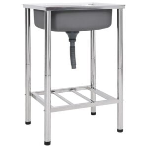 vidaXL campingvask enkelt vask rustfrit st&aring;l